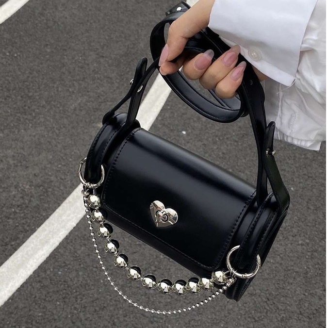 Túi Xách Đeo Chéo Có Khóa da PU Trụ Và Dây Xích Thời Trang Mới 2022 FT7322