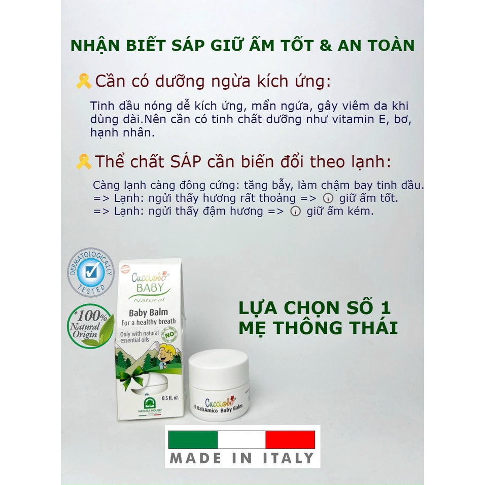 Sáp giữ ấm thảo dược cho bé Cucciolo
