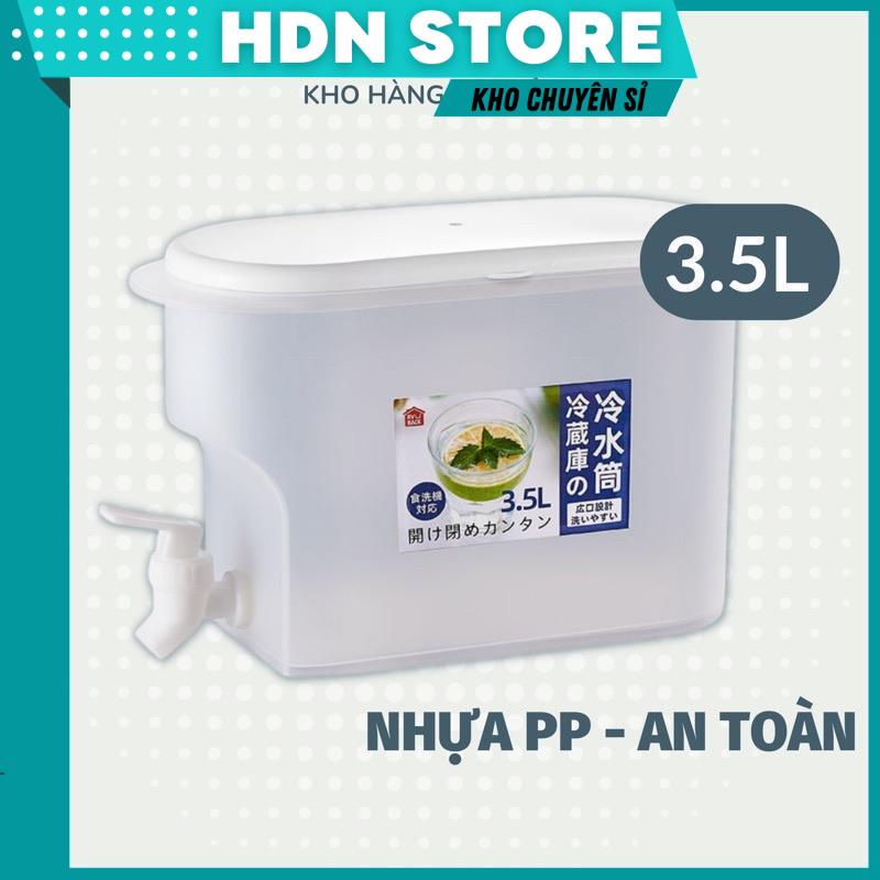 Bình Nước Có Vòi, Bình Đựng Nước Để Tủ Lạnh Cỡ Lớn Dung Tích 3.5L Bằng Nhựa Cao Cấp Hàng Xuất Nhật