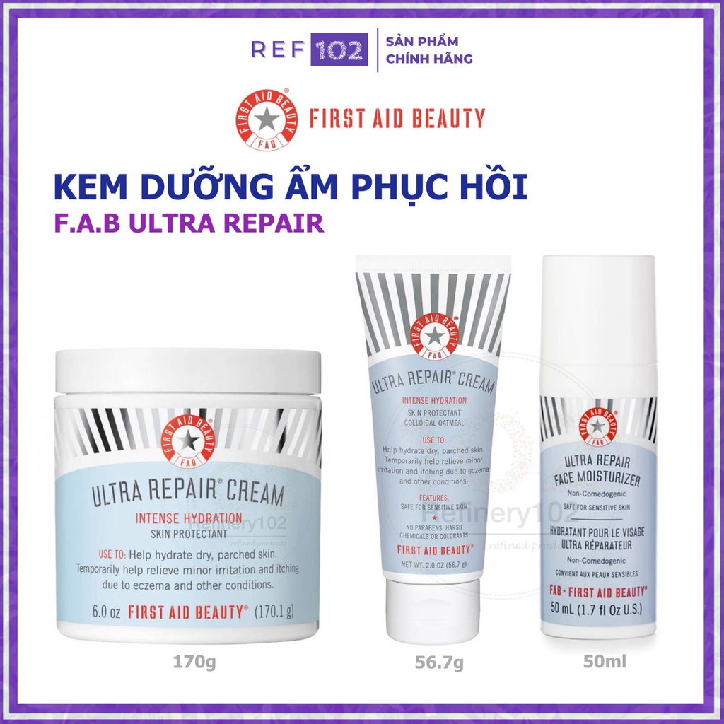 Kem dưỡng ẩm phục hồi First Aid Beauty Ultra Repair CREAM Intense Hydration và Face MOISTURIZER [Bill Sephora]