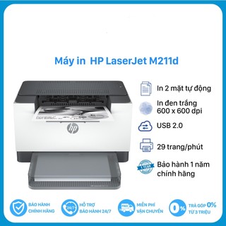 Máy in hp laser 2 mặt trắng đen hp laserjet m211d 9yf82a & 211dw in wifi, đảo mặt tự động