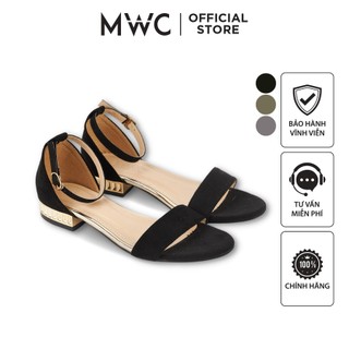 Giày sandal nữ mwc 2768 - giày sandal nữ đế vuông 2p quai ngang basic thời trang