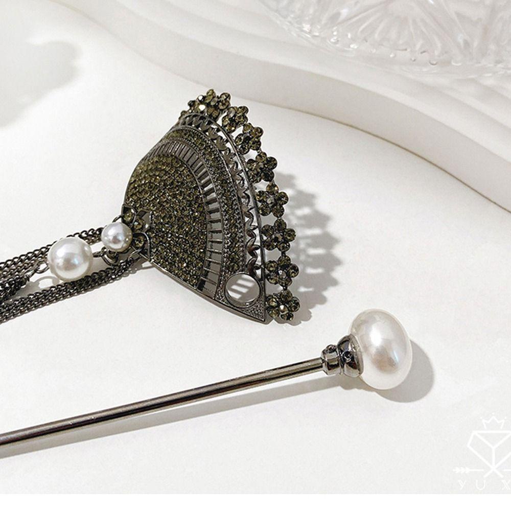 Giá Đỡ Tóc Đuôi Ngựa Quạt Tua Rua Phong Cách Cổ Điển Đơn Giản Dành Cho Bạn Nữ