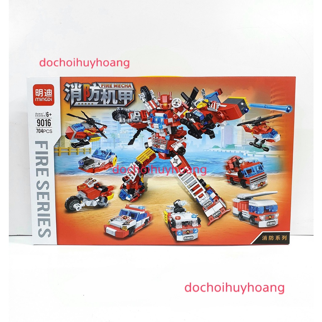 Lắp Ráp Xếp Hình robot xe cứu hỏa 9016
