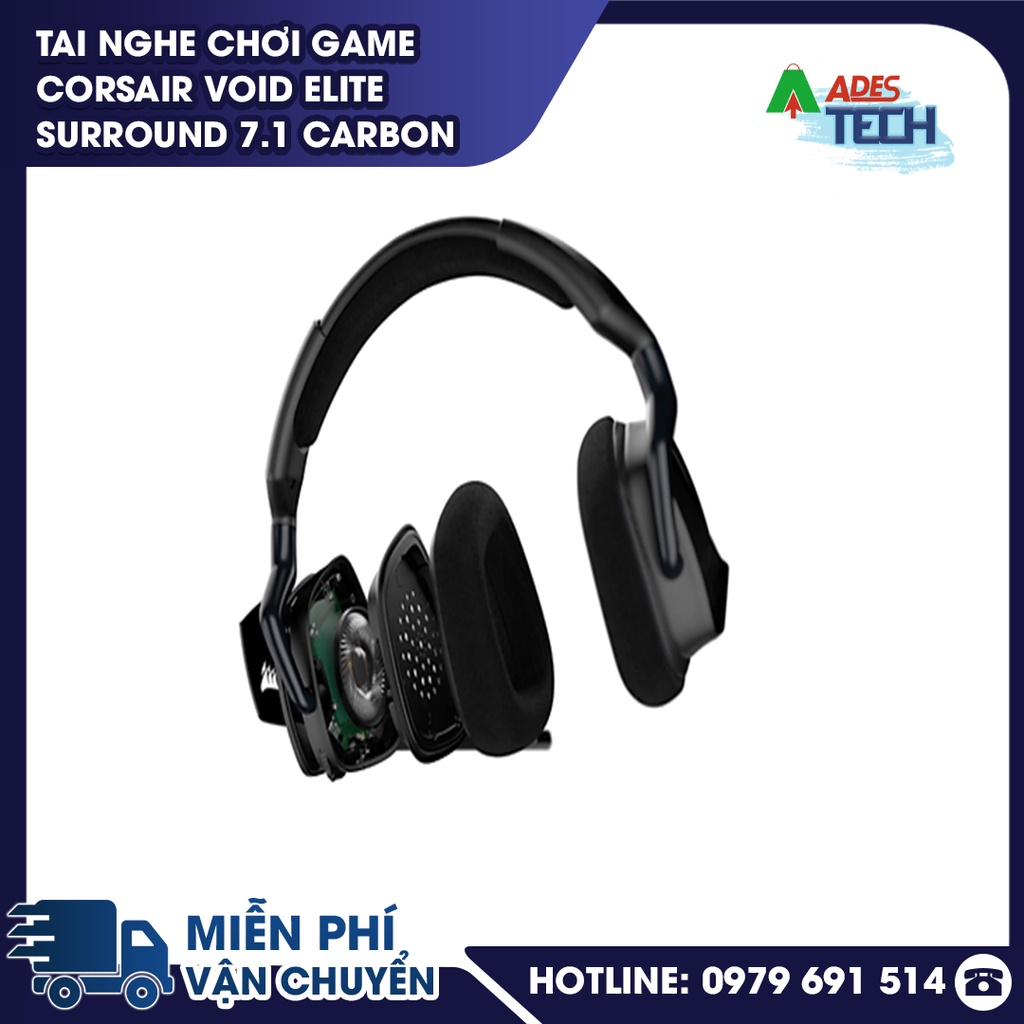 ✔️Tai nghe gaming CORSAIR VOID ELITE Surround 7.1 Carbon / Cherry -Khung kim loại✔️Bảo hành 24 tháng