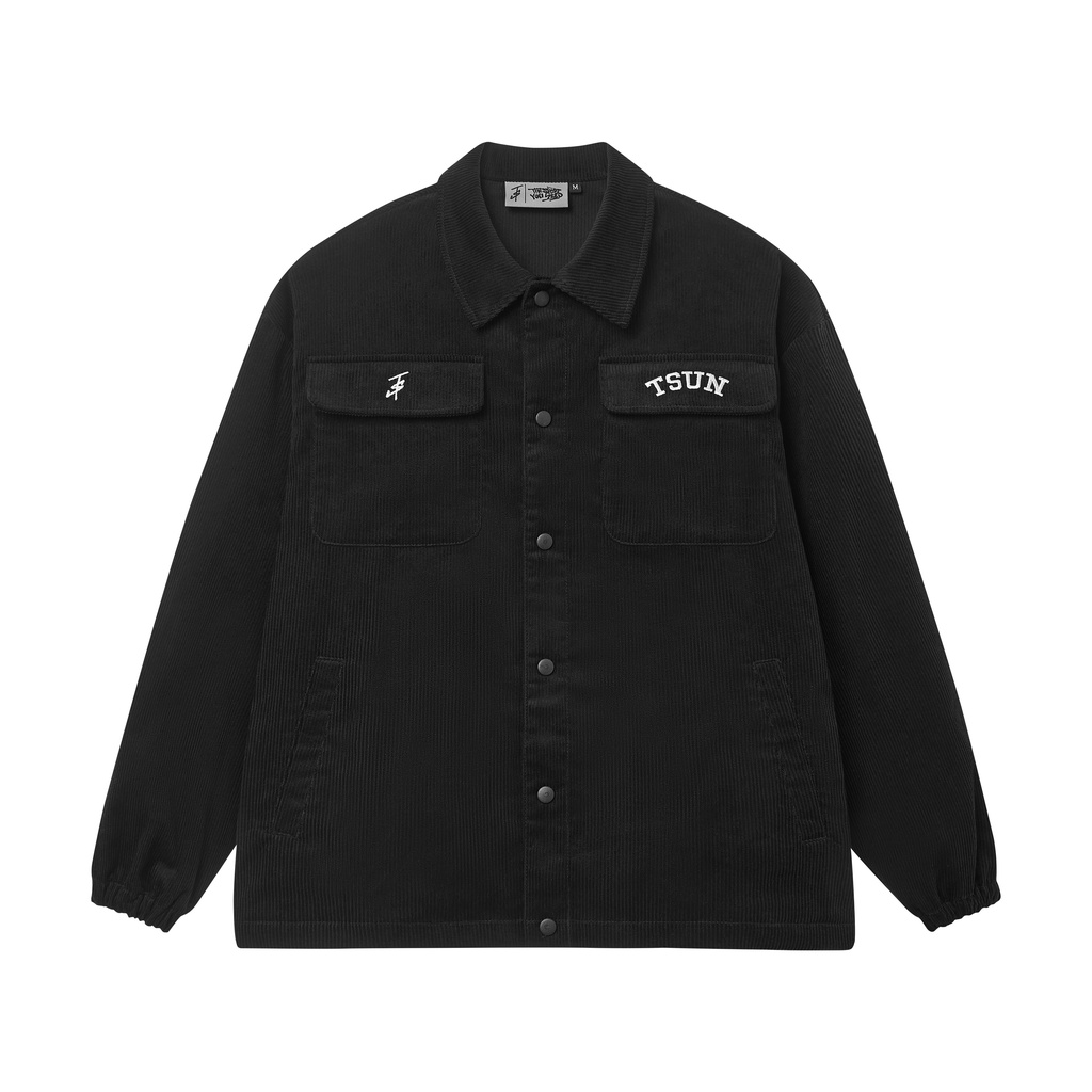 Áo Khoác TSUN Corduroy Jacket - Vải Nhung Tăm - [UNISEX] - Chi Tiết Thêu - Màu Đen