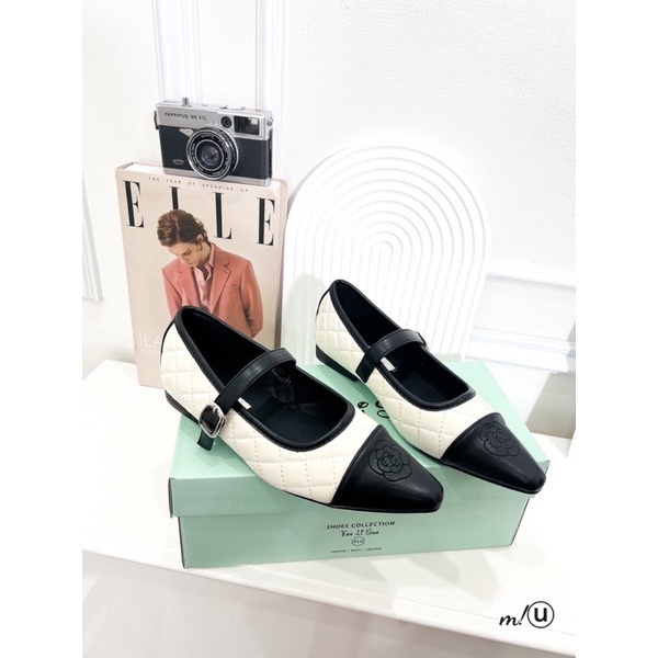 Giầy Bệt Mũi Nhọn Trắng Đen Full Size 35-39  -  By Anh Dinh Phuong