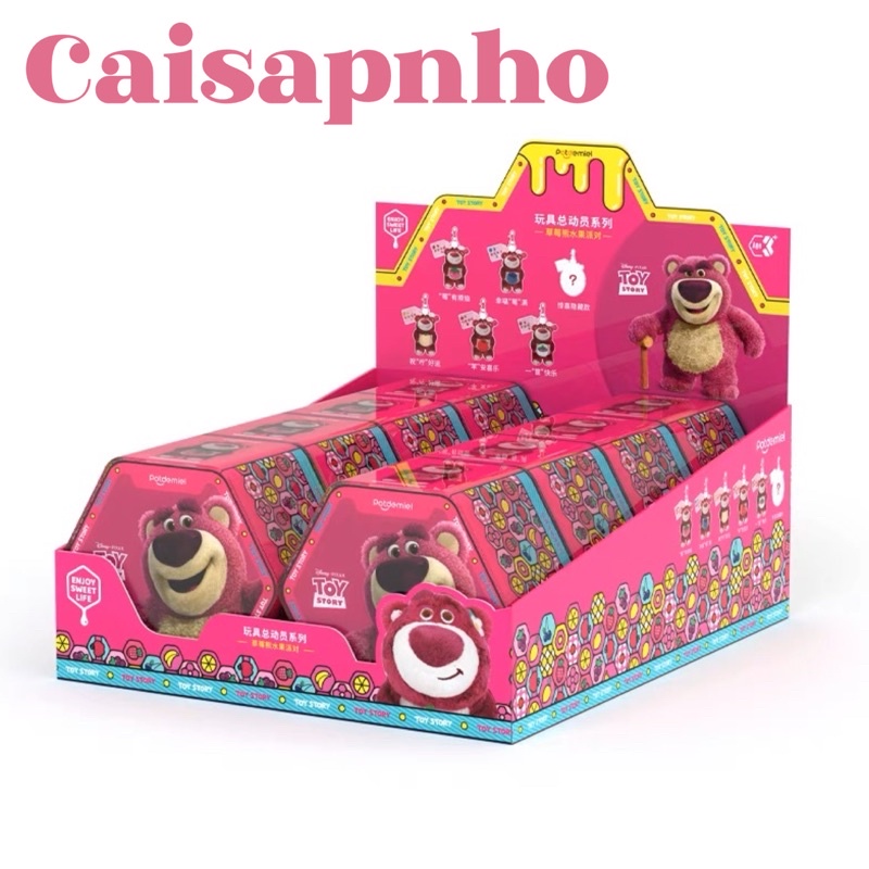 1 set 8 hộp blind box gấu dâu lotso ngẫu nhiên của Disney