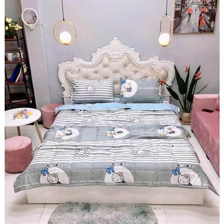 Trọn bộ Chăn Ga Gối Đũi Cotton Siêu Mền Mịn Combo 5 món Đủ Các Kích Thước Mầu Sắc