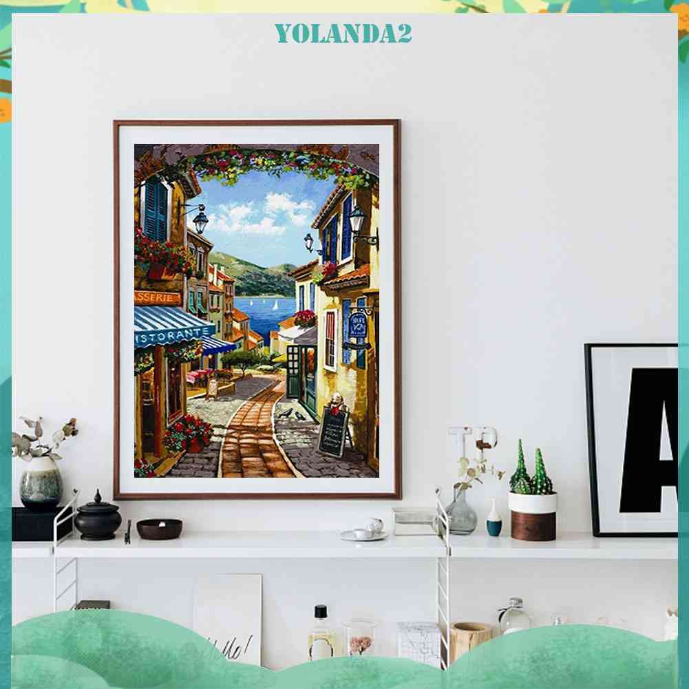 Bộ Tranh Đính Đá 5D Tự Làm Hình Đô Thị Haijing 2 Trong Một Trang Trí Nhà Cửa