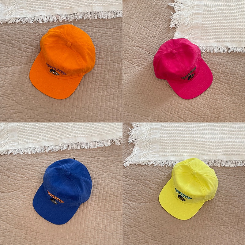 Mũ Lưỡi Trai Cotton Màu Trơn In Chữ Phong Cách Hàn Quốc Thời Trang Xuân Thu Cho Bé