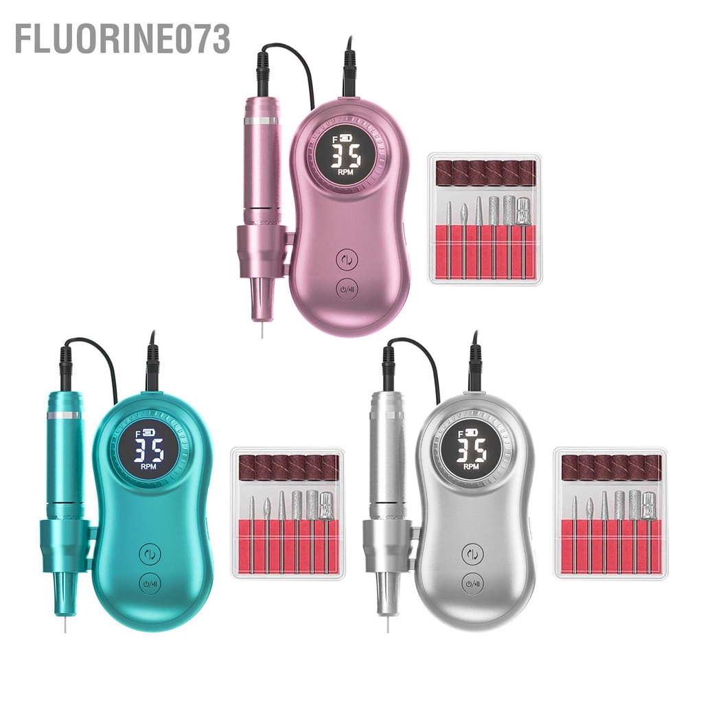 [Hàng Sẵn] Máy Mài Móng Tay 602 35000RPM Màn hình LCD có thể sạc lại USB【Fluorine073】