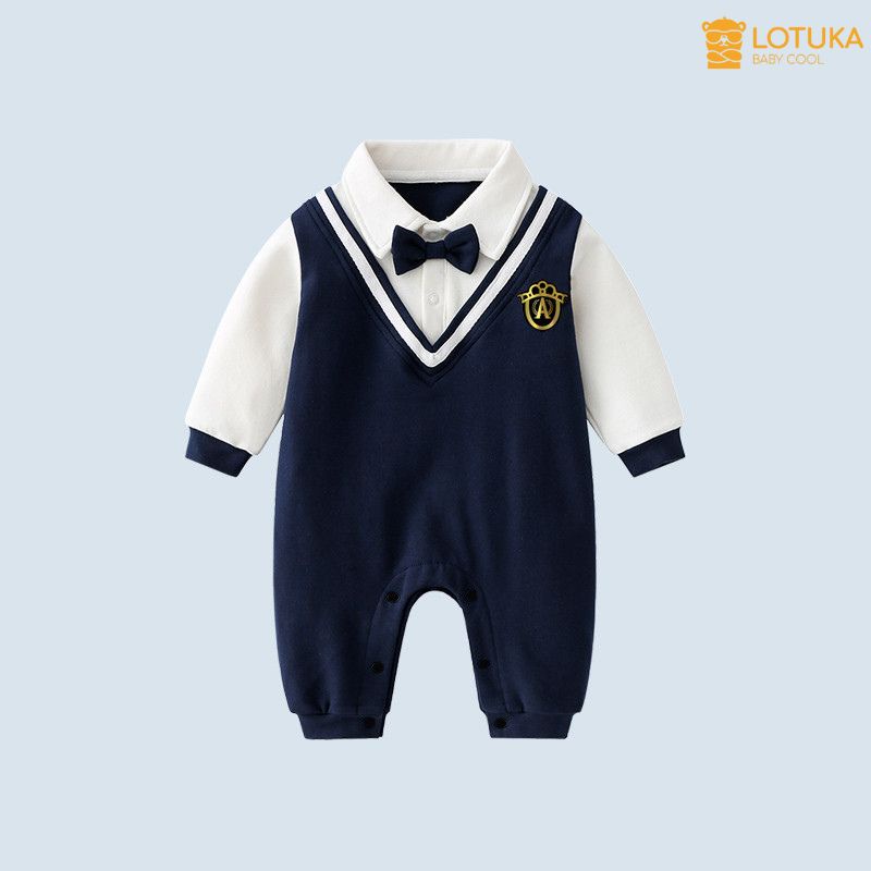 Body Công Tử Dài Tay LOTUKA Vải Cotton Mềm Mịn Co Giãn 4 Chiều Cho Bé 3-12kg