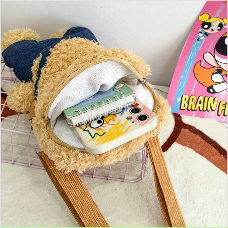 Túi Đeo Chéo Nhỏ Hình Chú Gấu Nâu Hoạt Hình Dễ Thương Cho Nữ