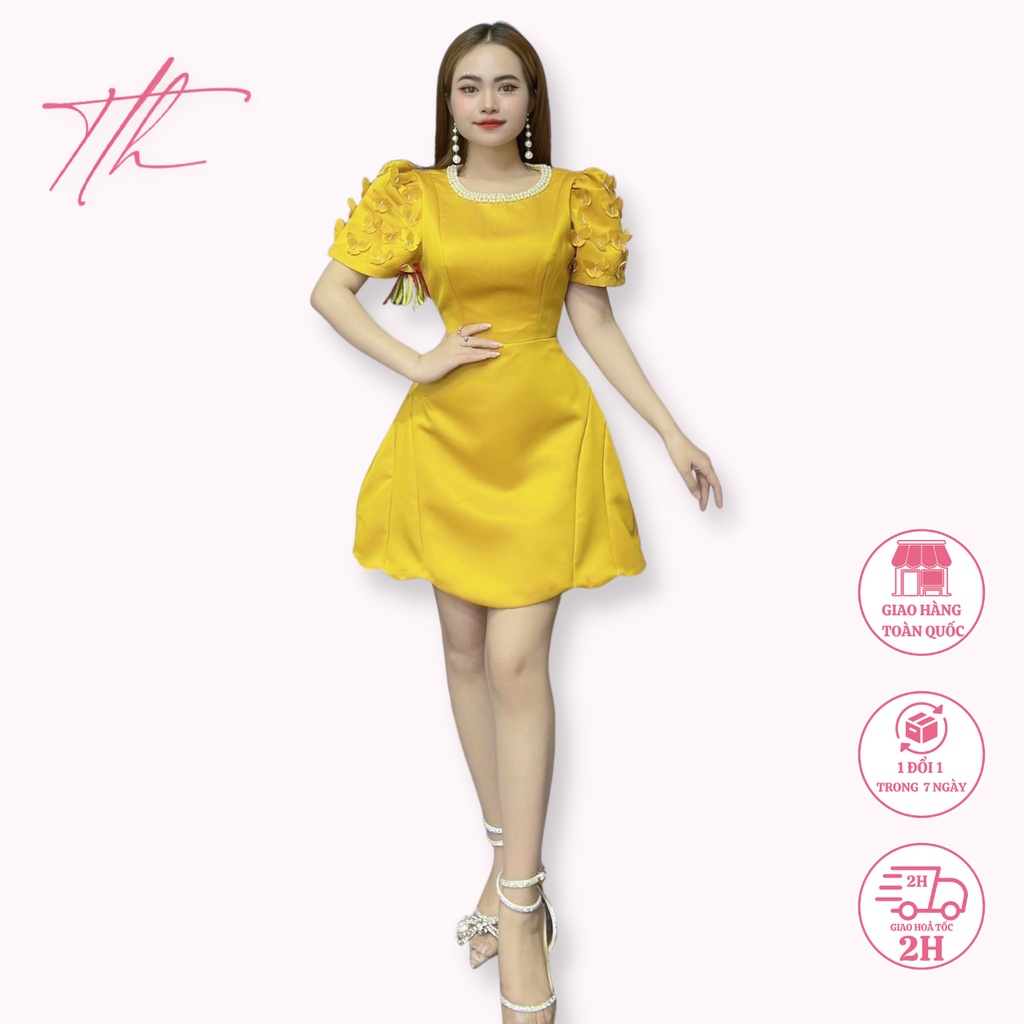 Đầm Thiết Kế Cổ Đính Ngọc Sang Trọng V802 Thanh Tự