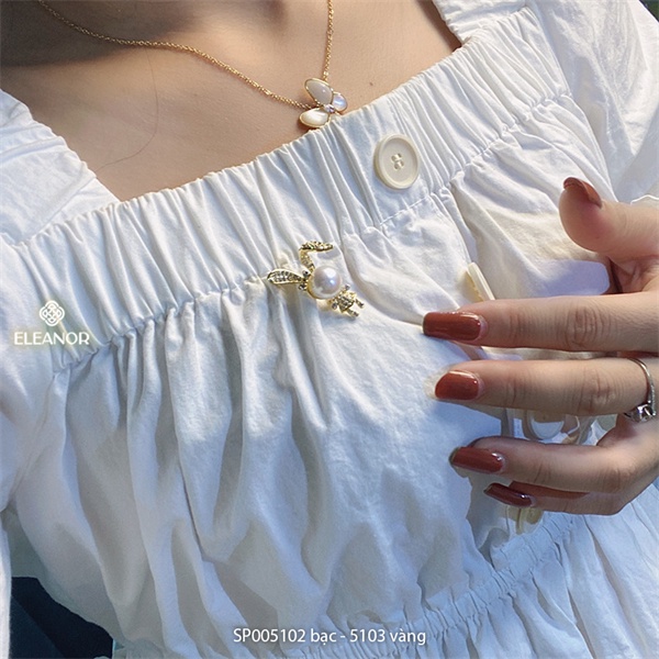 Ghim cài áo nữ Eleanor Accessories hình thỏ đính đá phụ kiện thời trang 5102