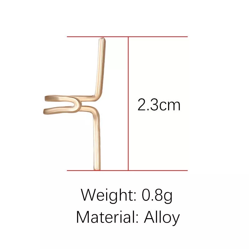 1 Khuyên Kẹp Vành Tai Hình Chữ T Phong Cách Punk Đơn Giản Thời Trang Cho Nữ