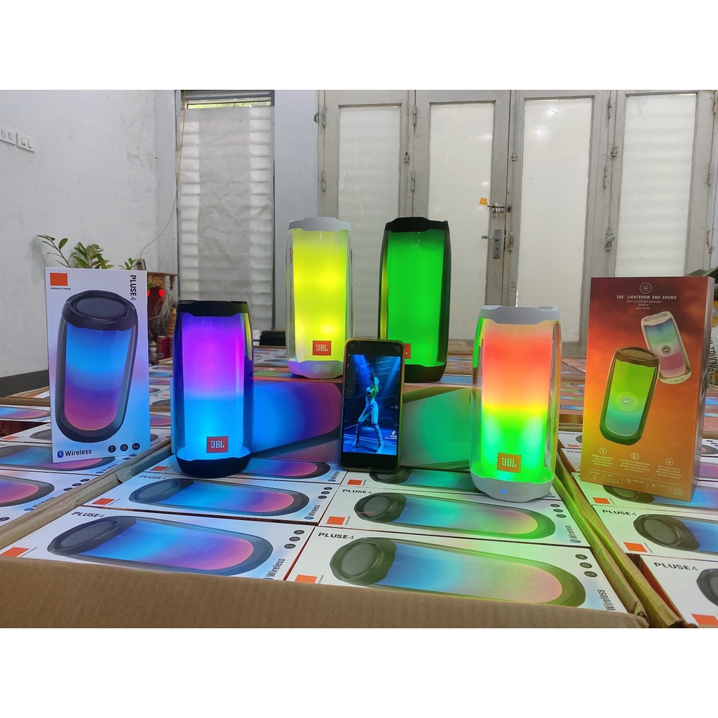 Loa Bluetooth Đèn Led Pulse 4,Có Đèn Led Theo Âm Nhạc, Âm Thanh Sống Động, Pin Cực Khoẻ Thiết Kế Mới nhất