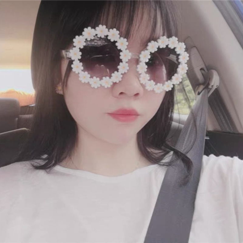 Kính Mát Hình Hoa Hướng Dương Thời Trang Phương Tây Cho Nữ