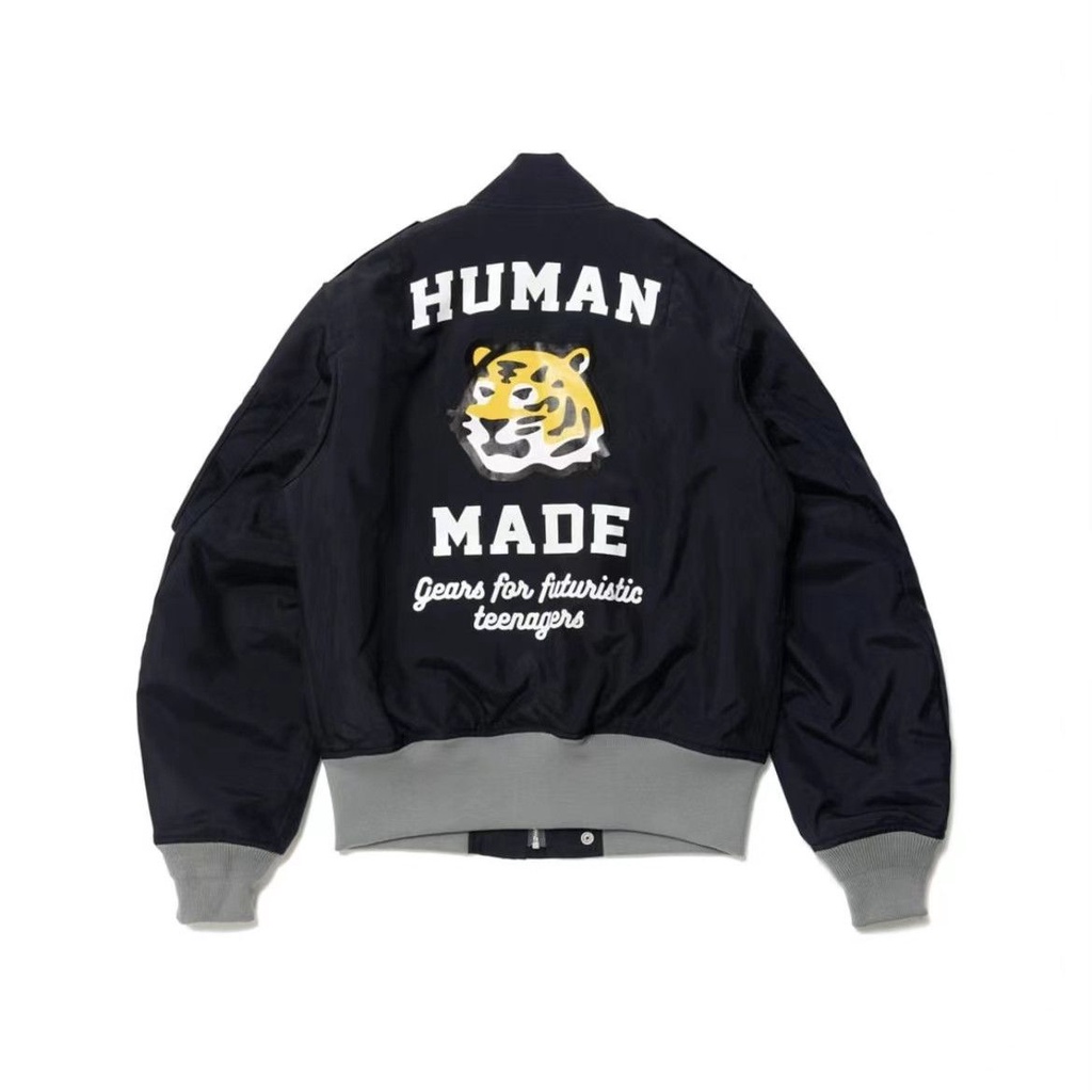 O26R HUMAN MADE BOMBER JACKET 22SS Tiger printed flight JACKET men's and women's autumn and winter JACKET