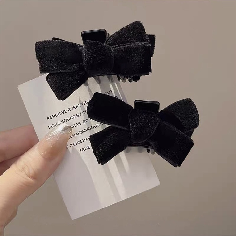 Kẹp Tóc Nơ Vải Nhung Phong Cách Công Chúa