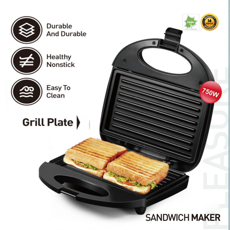 [Sale giá gốc] Máy nướng bánh mì, bánh sandwich chính hãng Bulla Công suất 750W - Bảo hành 12 tháng - Loại to