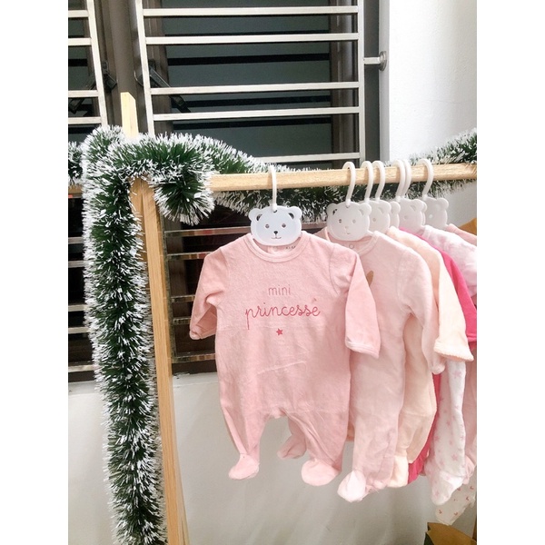Body nỉ nhung sơ sinh cho bé gái hiệu Tex, Kiabi