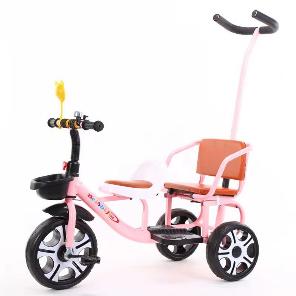 Xe ba bánh hai chỗ cho trẻ em Xe đẩy hai chỗ cho trẻ em xe đẩy đẩy tay cho trẻ sơ sinh và trẻ sơ sin