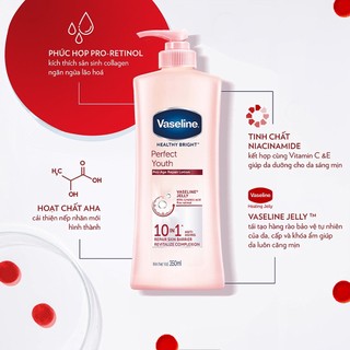 Sữa dưỡng thể trắng da VASELINE 350ml ( màu hồng )