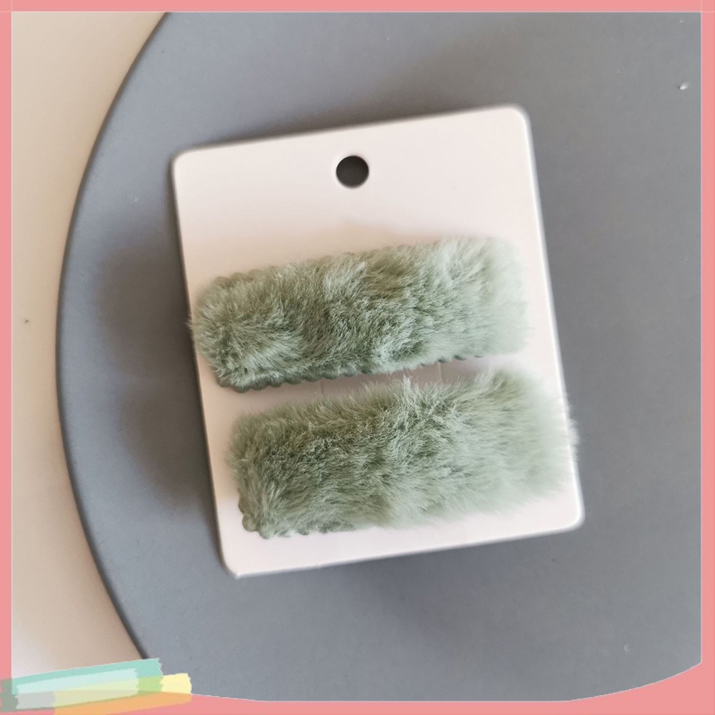 Set 2 Kẹp Tóc Màu Trơn Thời Trang Cho Nữ