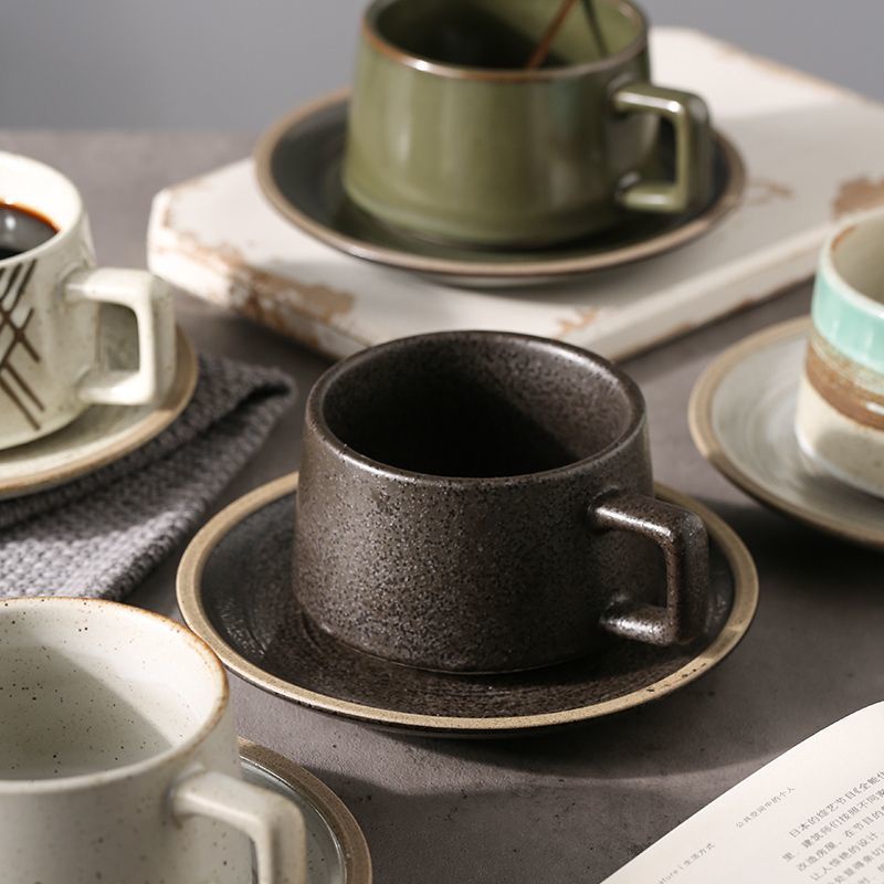 Bộ Tách Uống Trà / Cà Phê Bằng Đá Cao Cấp Phong Cách Retro Nhật Bản