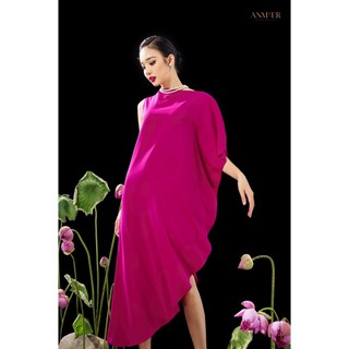 Winny Dress - Đầm suông trễ vai, chất liệu lụa mềm mại - Hàng cao cấp thiết kế bởi Anmier