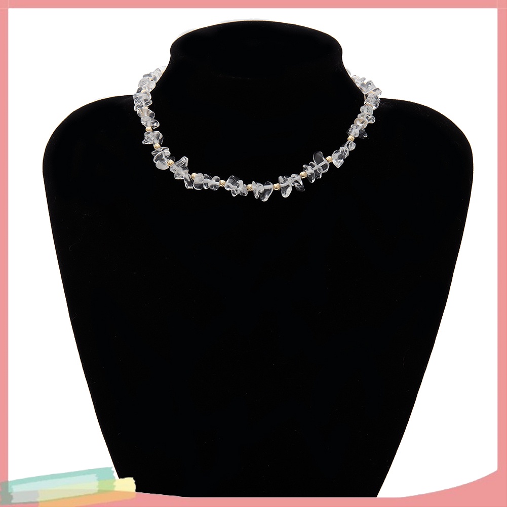 Dây Chuyền Hợp Kim Trang Trí Đá Màu Trơn Trang Trí Tua Rua Xinh Xắn Cho Nữ