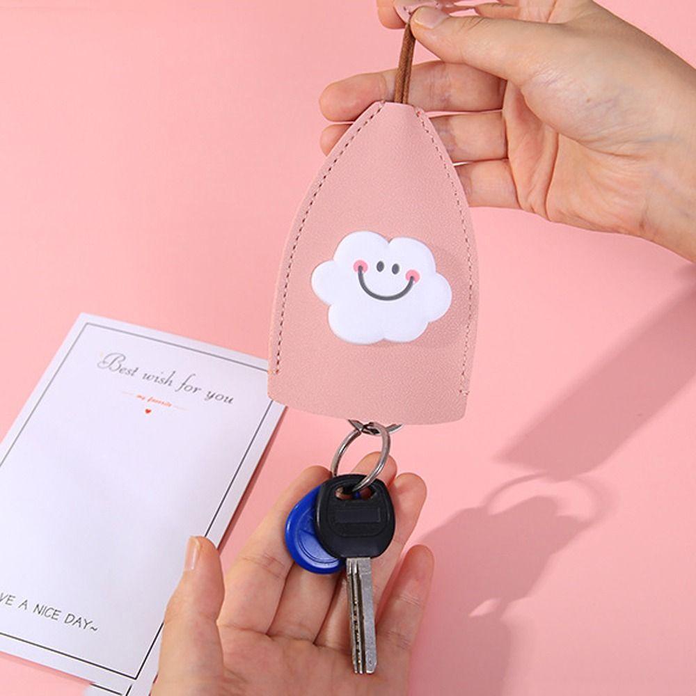 USNOW Túi Đựng Chìa Khóa Bằng Da PU Họa Tiết Trái Dâu / Đào / Cầu Vồng Xinh Xắn Cho Nam Và Nữ