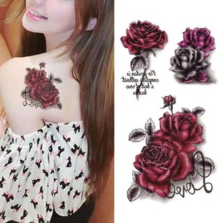 1 bộ 3 bức tranh dán 3d hình hoa hồng chống nước lâu trôi cho nữ