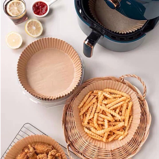 Set 50 Miếng Giấy Lót Nồi Chiên Hình Khuôn Bánh - Giảm Thiểu Tối Đa Dầu Mỡ Bám Vào Nồi Chiên