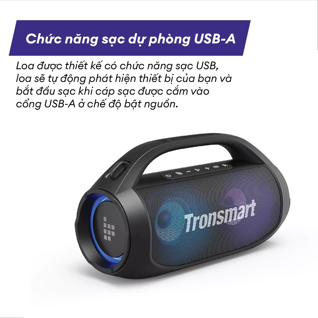 Loa Bluetooth 5. di động TRONSMART BANG SE – Đèn LED - Công suất 40W - Chống nước IPX6 - HÀNG CHÍNH HÃNG