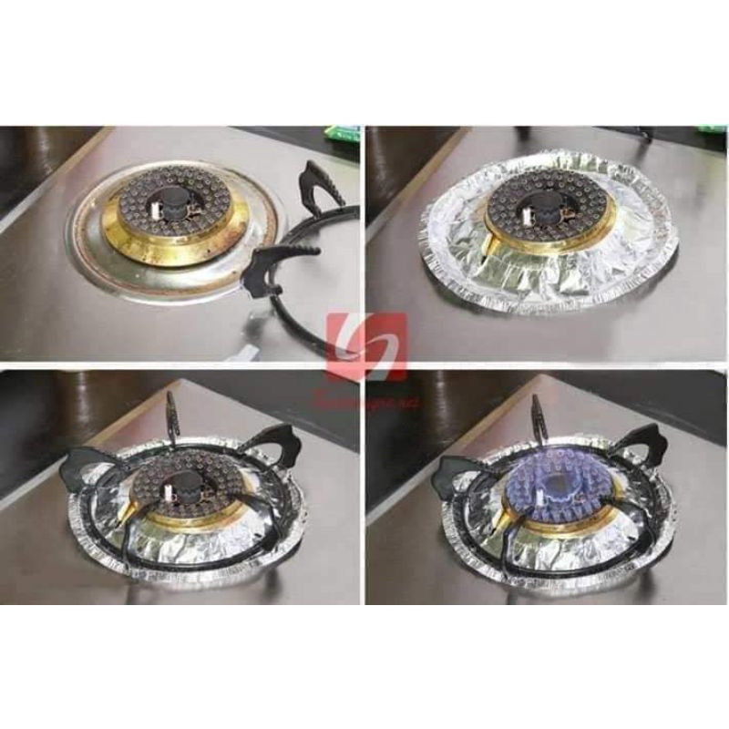 sét 10 giấy bạc lót kiềng bếp gas - miếng lót kiềng bếp gas tránh bụi bẩn