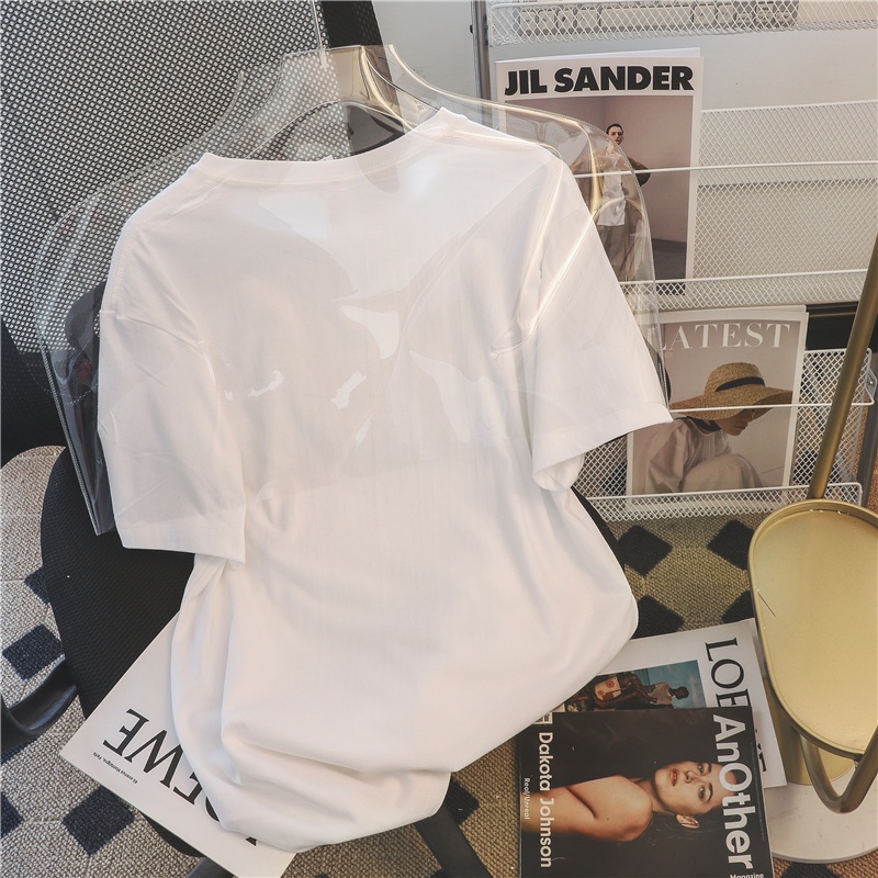 NRVP Áo Thun 100% Cotton Tay Ngắn Dáng Rộng