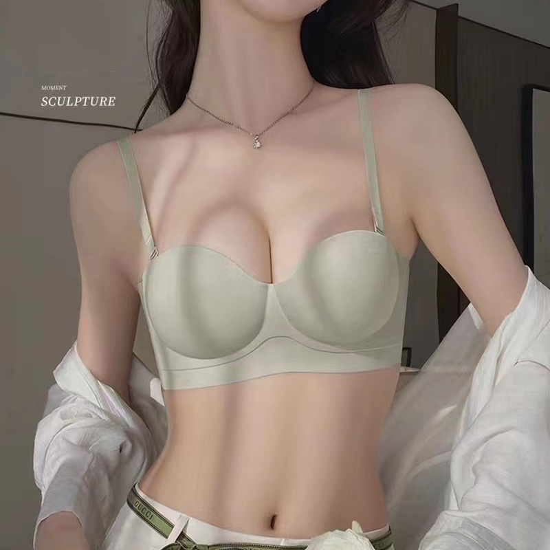 Áo Lót Nâng Ngực Không Gọng Chống Trượt Màu Trơn Thời Trang Cho Nữ