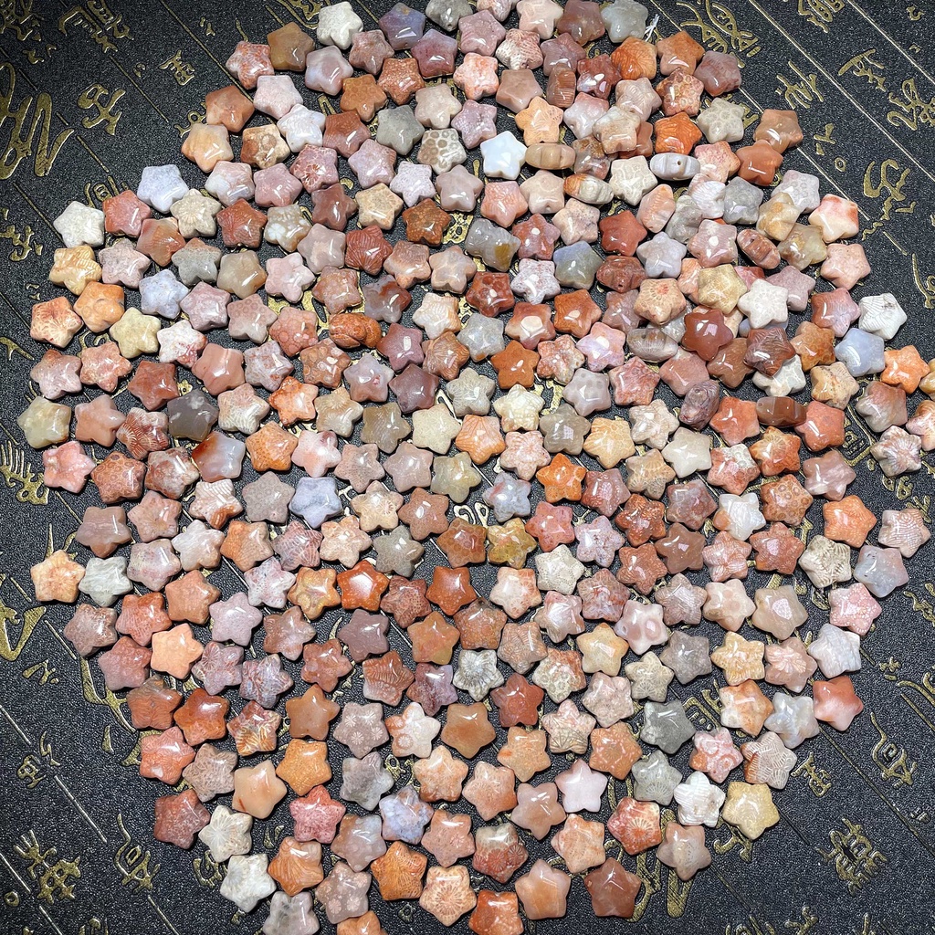 Indonesia Mặt Dây Chuyền Đá Ngọc Bích Tự Nhiên Ba Lỗ Xuyên Thấu Ngôi Sao Hoa Cúc Ngôi Sao Năm Cánh Phụ Kiện