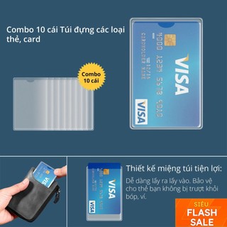 Set 10 Vỏ Bọc Thẻ Căn Cước 🍓GIÁ RẺ-CHẤT LƯỢNG🍓 Túi Nhựa Bọc Thẻ ATM, Bằng LX Các Loại Không Thấm Nước Trong Suốt