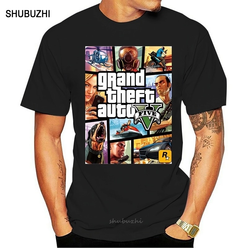 GILDAN Áo Thun Cotton 100% In Hình Gta 5 Thời Gian Giới Hạn Cho Nam