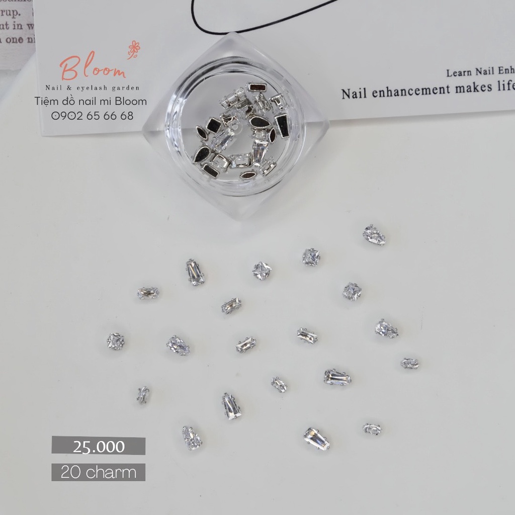 Đá gắn ring nail 20 viên siêu sáng mix mẫu