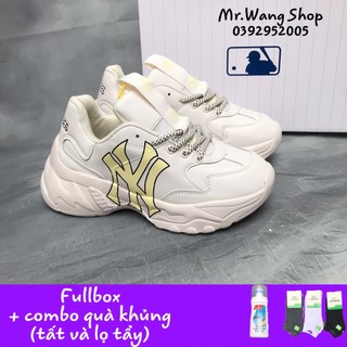 Tặng boxbill + tất + lọ tẩy trắng giày thể thao nam nữ mlb ny chữ vàng 36-44