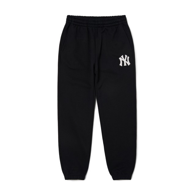 Quần thể thao JOGGER MLB LOGO NY in nổi Trắng màu Đen - Code: 3APTL0114-50BKS