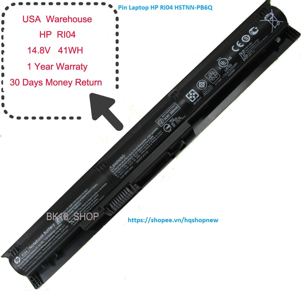 ⚡ Pin Laptop HP RI04 HSTNN-PB6Q