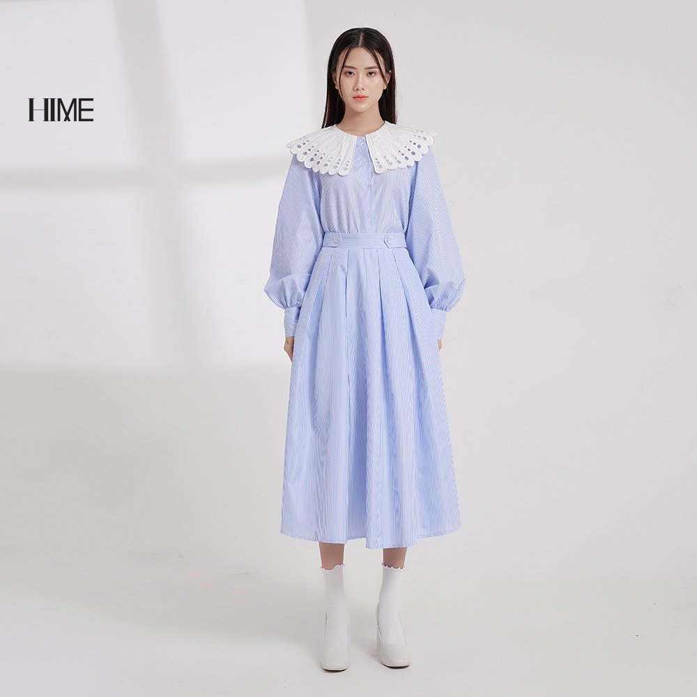 Chân váy midi xếp li kẻ thiết kế HIME H135