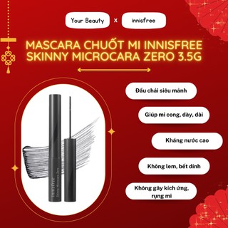 Mascara chải mi siêu mảnh chống trôi Innisfree Skinny Microcara Zero 3.5g