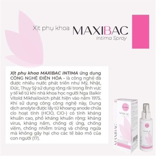 XỊT PHỤ KHOA MAXIBAC INTIMA 100ML